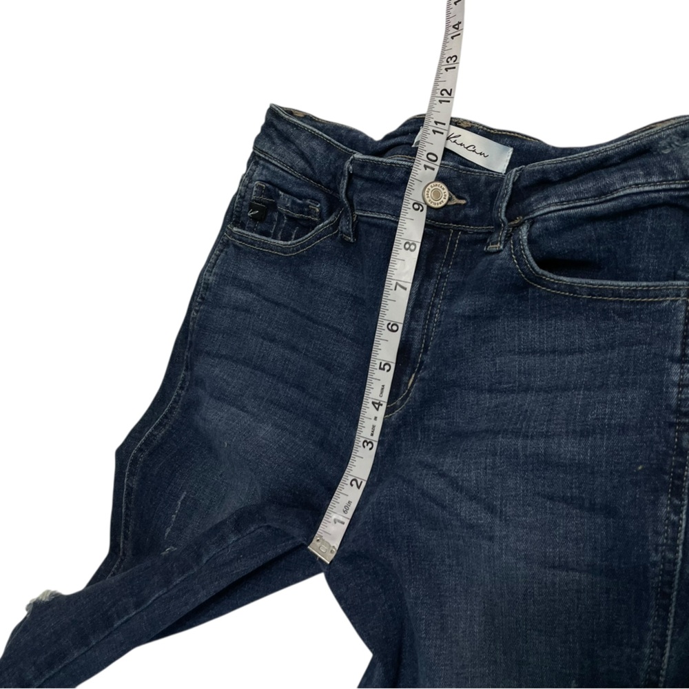 Kancan Destroyed Jeans KC8553D Dark Distressed Women’s size 7/27 frayed hem - Picture 9 of 16